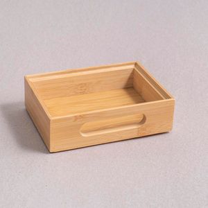 Caixa Vazada Bambu Empilhavel 15,1X11X4,5Cm Oikos