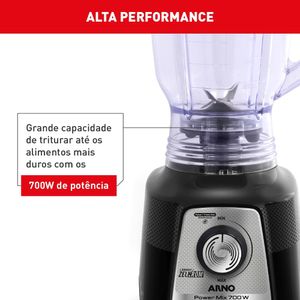 Liquidificador Powermix Limpa Fácil Preto 220V 700W - LQ35 - Arno