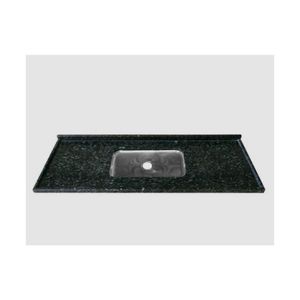 Pia Para Cozinha Em Granito Verde Ubatuba de 1,20x0,50 Cm Com Cuba Inox De Alta Durabilidade Mais Pedra