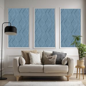 Papel Adesivo 52Cmx10M 80355 Geométrico Azul Tokfix