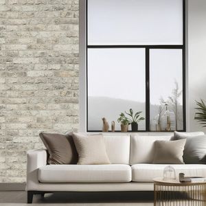Papel Adesivo Texturizado Tijolo Bege 45Cmx3M 84285 Tokfix