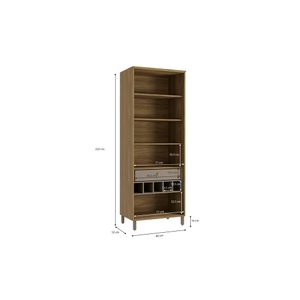 Cristaleira 2 Portas 1 Gaveta E Pés 222X80X52Cm M628 Kappesberg
