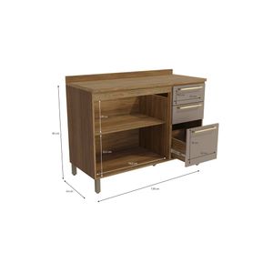 Balcão 2 Portas Com 3 Gavetas 88X120X52Cm M624 Kappesberg