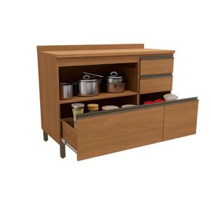 Balcão Com Tampo 1 Porta E 4 Gavetas 88X120X52Cm G746 Kappesberg