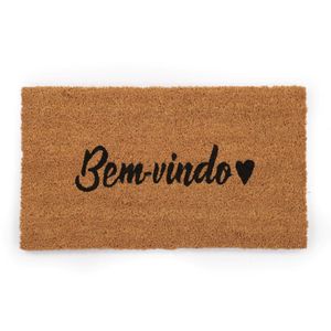 Tapete de entrada Fibra de Coco 60cmx33cm Bem vindo Amor Kapazi