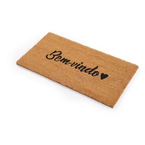 Tapete de entrada Fibra de Coco 60cmx33cm Bem vindo Amor Kapazi