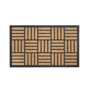Tapete de Entrada Fibra de Coco 45cmx75cm Quadrados Kapazi
