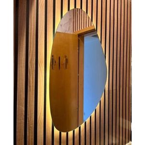 Espelho Orgânico Com Led 70X50cm Branco Quente 3000k 220V Mglass