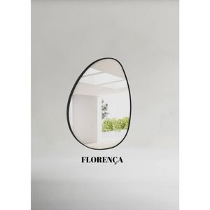 Espelho Orgânico Ecológico Com Moldura Preto Florença 70X50cm Mglass
