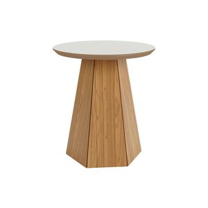 Mesa Lateral Base Hexagonal TB606 WJ 50CM Off White/Freijo Dalla Costa