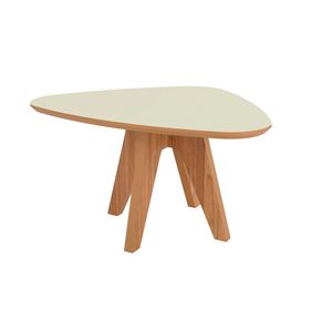 Mesa Centro Orgânica TB613 WJ 65CM Off White/Freijo Dalla Costa