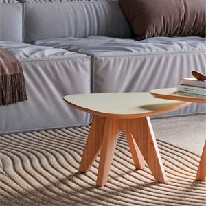 Mesa Centro Orgânica TB612 WJ 65CM Off White/Freijo Dalla Costa