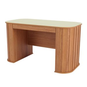Mesa Escritório Ripada C721 WJ 135CM Off White/Freijo Dalla Costa