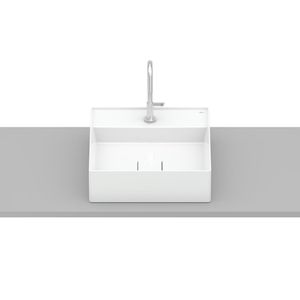 Cuba de Apoio Quadrada Branca de 40x40x13Cm T9 Terra Br Roca