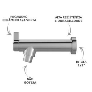 Torneira para Uso Geral de Parede Hydraplus Metal Cromada Hydra