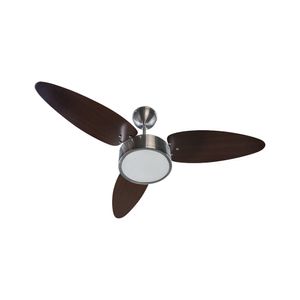 Ventilador de Teto Fharo Inverter com Controle e Luminaria 3 Pas e 6 Velocidades 30W Aluminio/Tabaco Bivolt - Ventisol