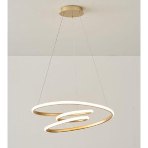 Luminaria Pendente Spiral 60W 3 em 1 Dourada Fortec