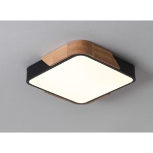 Luminaria de Teto Quadrada 24W 3 em 1 Preta Fortec