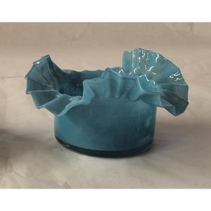 Vaso De Vidro Azul 16X16X9Cm Hasiera
