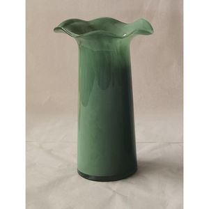 Vaso De Vidro Verde 15X15X32Cm Hasiera