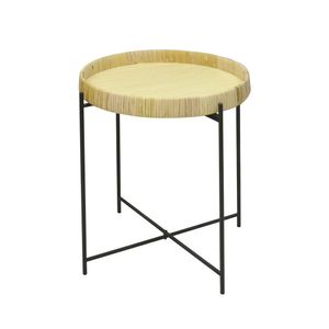 Mesa Lateral Hasiera Rattan Natural 40x42 Cm Hasiera