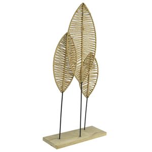 Decoração Hasiera Três Folhas Metal 72x36 Cm Hasiera