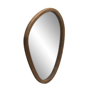 Espelho Hasiera Irregular Moldura Madeira Escura 45 Cm Hasiera