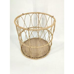 Banco Hasiera Redondo Madeira e Ferro 40x42Cm Hasiera
