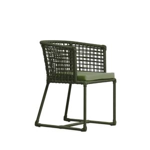 Cadeira Veleiro Em Corda Nautica Verde E Aluminio Medieval E Tecido Kaki Bertoli