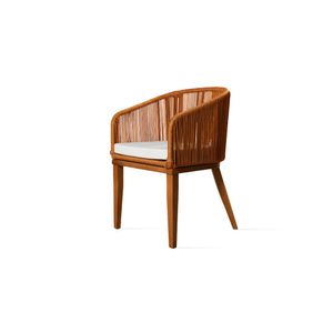 Cadeira Viena Em Corda Nautica Terracota E Aluminio Natural  E Tecido Chino Bertoli