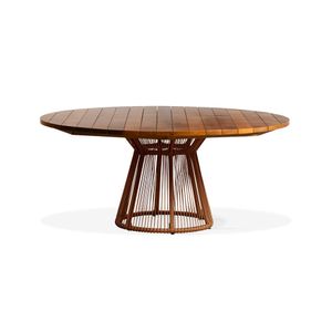 Mesa Barcelona  Em Corda Nautica Terracota E Aluminio Natural Bertoli