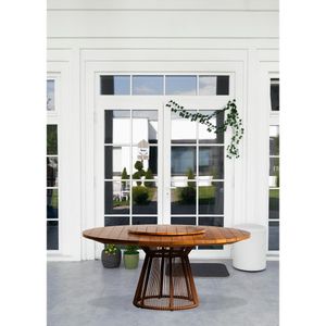 Mesa Barcelona  Em Corda Nautica Terracota E Aluminio Natural Bertoli