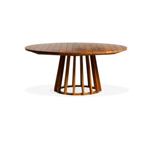 Mesa Ripada120Cm Cinamomo Em Aluminio Natural Bertoli