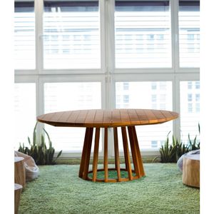 Mesa Ripada120Cm Cinamomo Em Aluminio Natural Bertoli