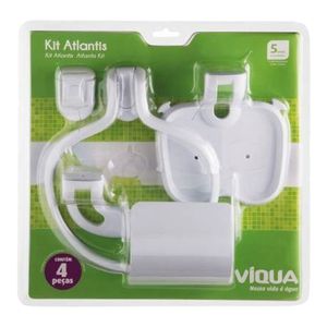 Kit de Acessórios para Banheiro Viqua Atlantis 4 Peças Branco
