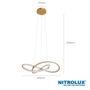 Pendente LED LP018 40W Luz Neutra 4000K - Nitrolux