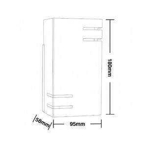 Arandela de Sobrepor em LED Ray 10W 2700K Preta - Taschibra