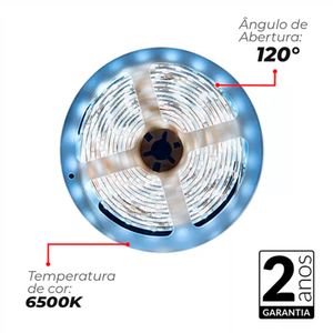Fita Led 10W 5M Risqué Luz Branca Fria 6500K 12V - 192727088 - Avant