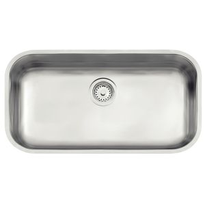 Cuba de Embutir Retangular Tramontina Lavínia 56L em Aço Inox Escovado com Válvula 56X34X17 Cm