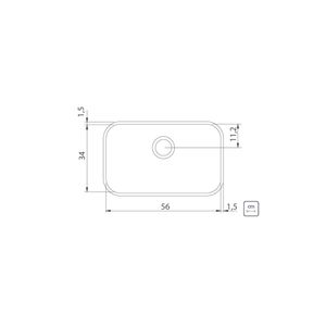 Cuba de Embutir Retangular Tramontina Lavínia 56L em Aço Inox Escovado com Válvula 56X34X17 Cm