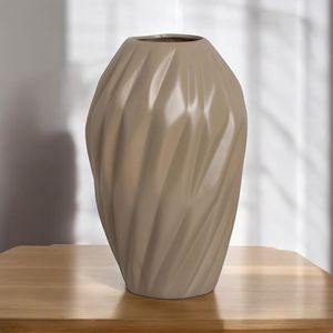 Vaso Hortencia 30Cm Bege 161005 Ceramica Judite