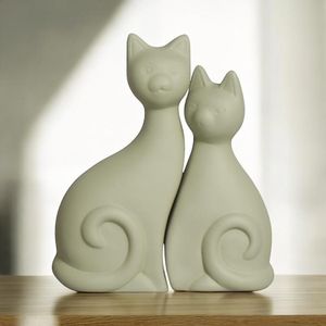 Casal De Gatos Erva Doce 18533 Ceramica Judite