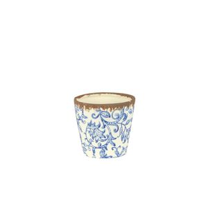 Cachepot Ceramica Branco/Azul 17X17X15 Cm Hasiera