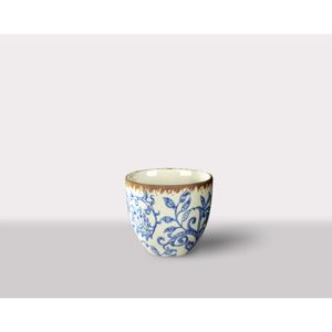 Cachepot Ceramica Branco/Azul 17X17X16 Cm Hasiera