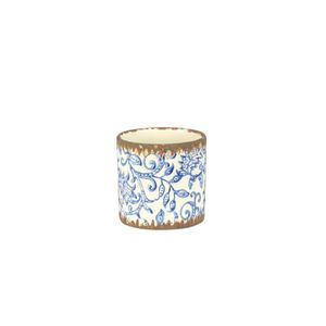 Cachepot Ceramica Branco/Azul 14X14X12 Cm Hasiera