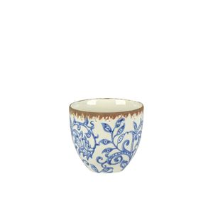 Cachepot Ceramica Branco/Azul 14.5X14.5X14 Cm Hasiera