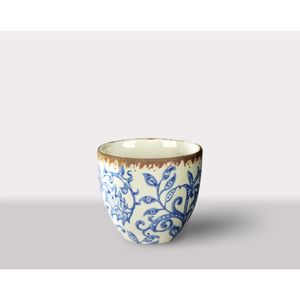 Cachepot Ceramica Branco/Azul 14.5X14.5X14 Cm Hasiera