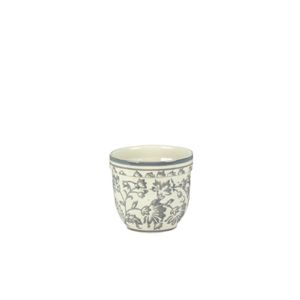 Cachepot Ceramica Branco/Cinza 17X17X14 Cm Hasiera