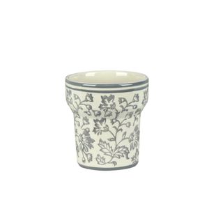 Cachepot Ceramica Branco/Cinza 13.5X13.5X15 Cm Hasiera