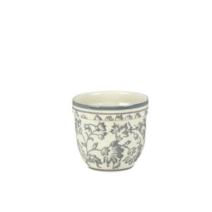 Cachepot Ceramica Branco/Cinza 11.5X11.5X10.5 Cm Hasiera